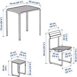 Set mobilier de gradina Ikea Furuon 2 scaune/2 taburete 75x56 (Maro) Thumb