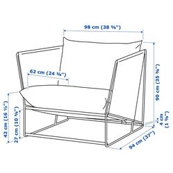 Set mobilier de gradina Ikea Havsten/Lagaskär 2 fotolii (Bej) Thumb