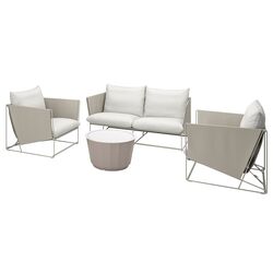 Комплект садовой мебели Ikea Havsten/Lagaskär 2 кресла/диван (Бежевый) Thumb