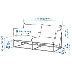 Комплект садовой мебели Ikea Havsten/Lagaskär 2 кресла/диван (Бежевый) Thumb