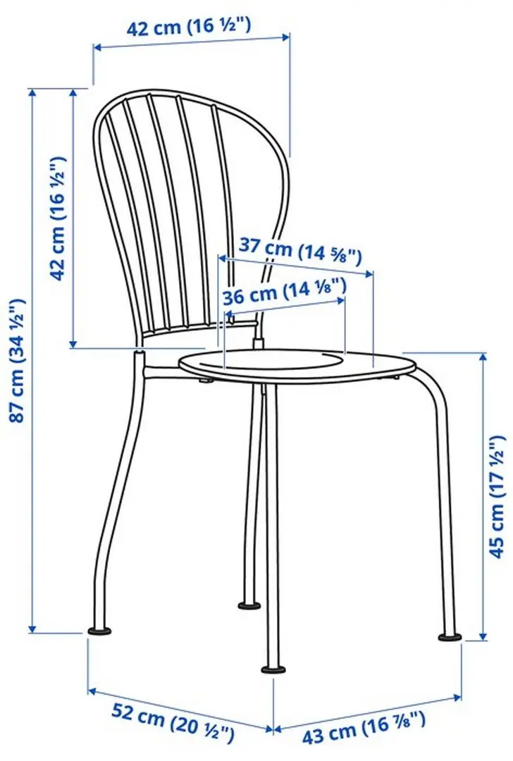 Set mobilier de gradina Ikea Lacko 2 scaune (Gri/Froson/Duvholmen Albastru)