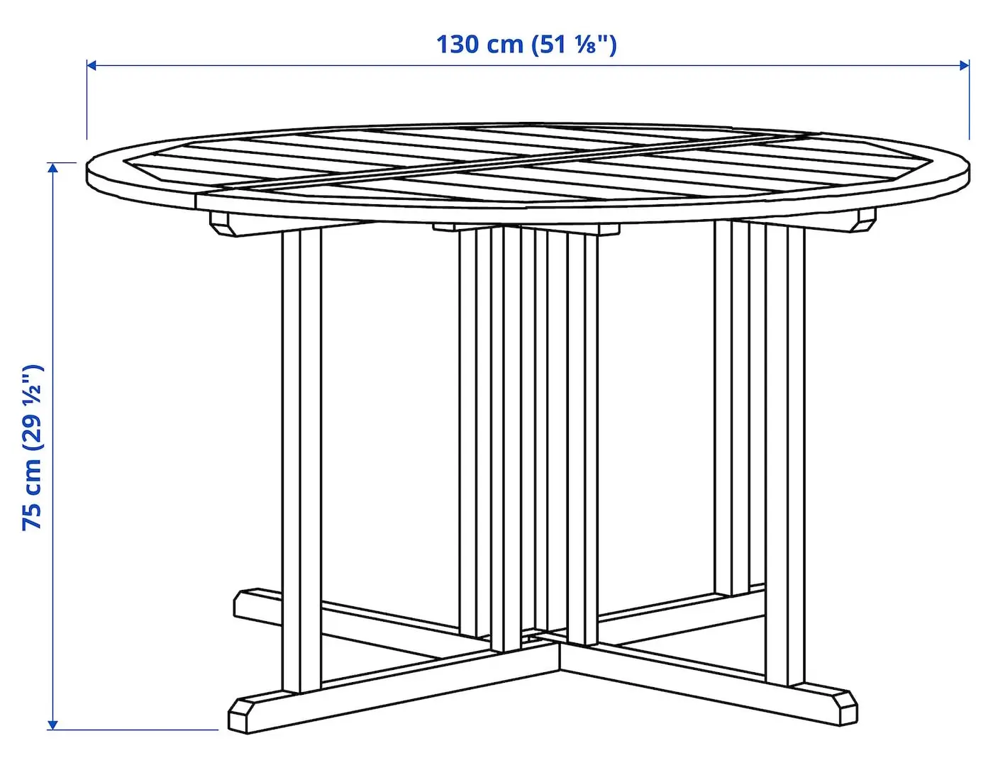Set mobilier de gradina Ikea Nammaro 130 (Maro deschis)