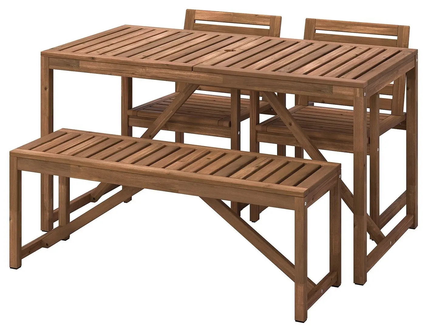 Set mobilier de gradina Ikea Nammaro 2 scaune/banca 140cm (Maro Deschis Vopsit)