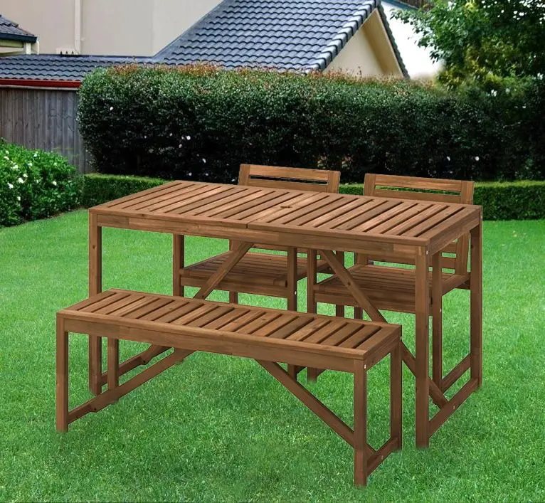 Set mobilier de gradina Ikea Nammaro 2 scaune/banca 140cm (Maro Deschis Vopsit)