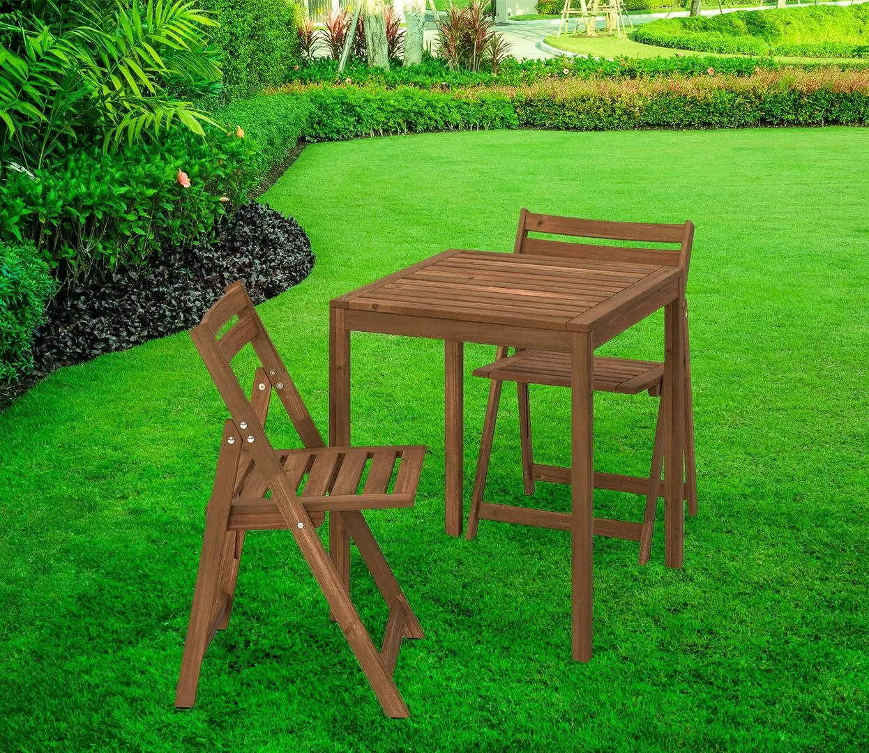 Set mobilier de gradina Ikea Nammaro 2 scaune (Maro Deschis Vopsitj)