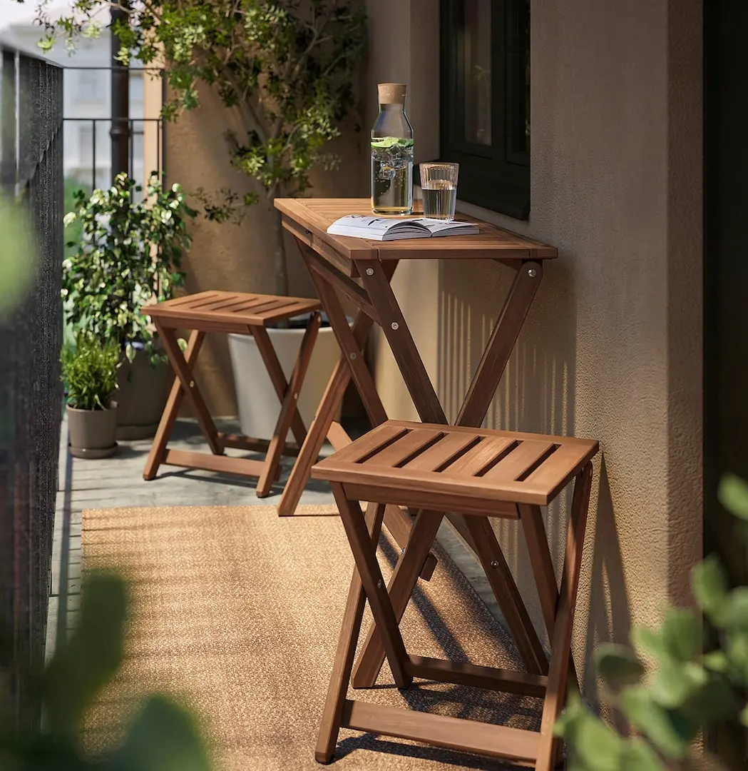 Set mobilier de gradina Ikea Nammaro 2 taburete 108x37 (Maro deschis)