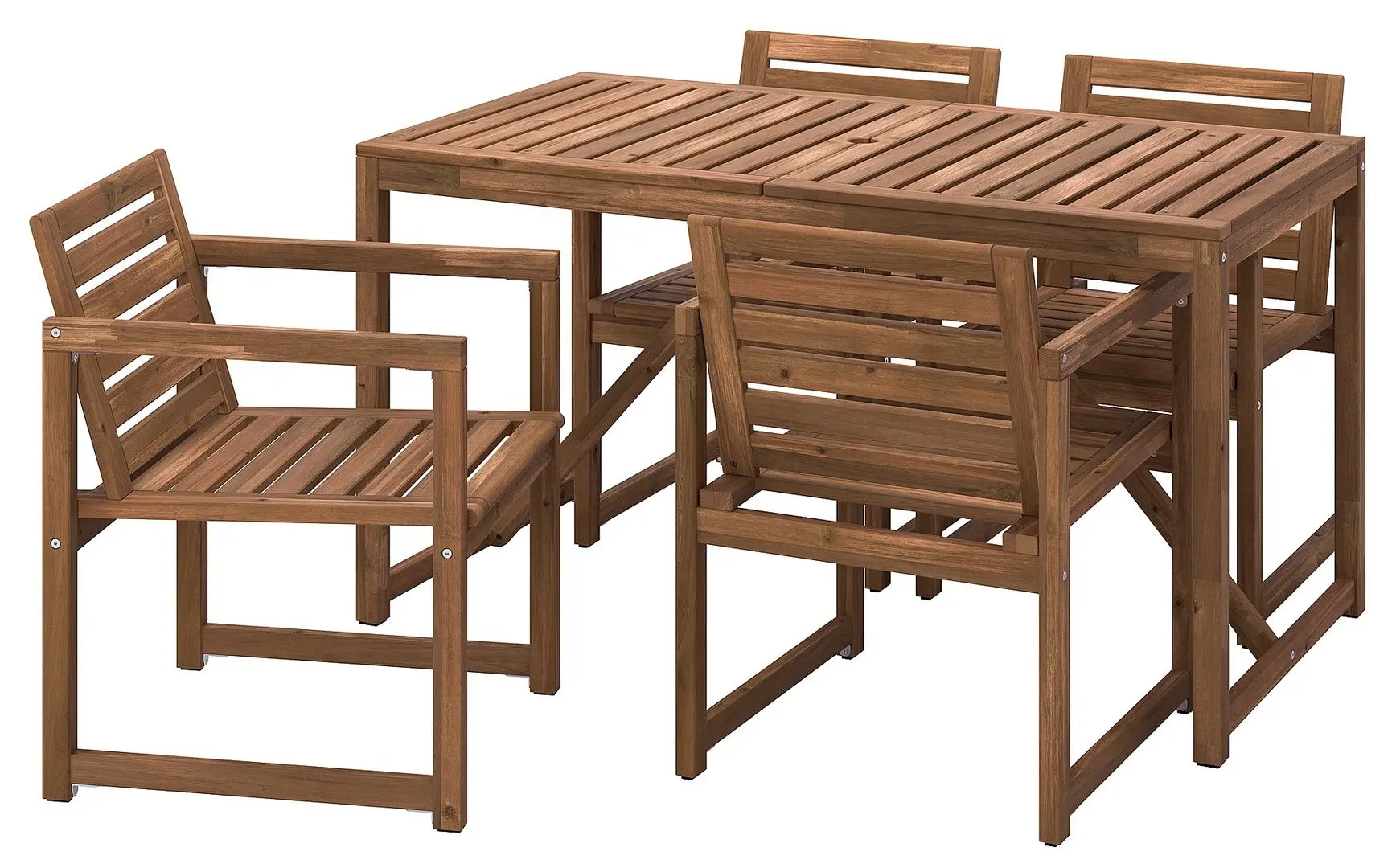Set mobilier de gradina Ikea Nammaro 4 scaune 140cm (Maro Deschis Vopsit)