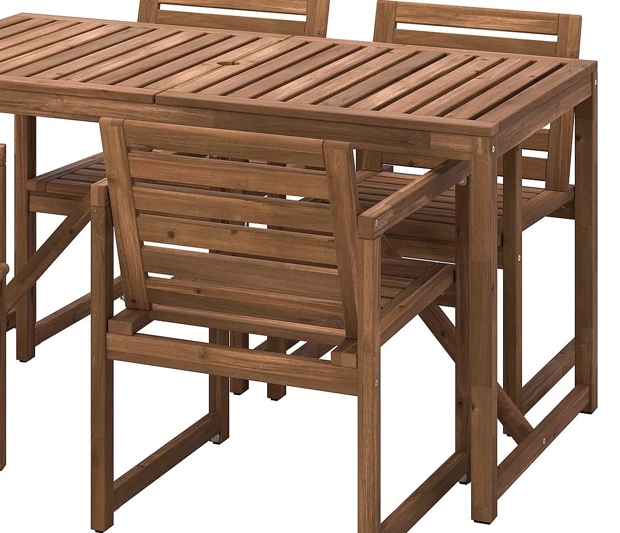 Set mobilier de gradina Ikea Nammaro 4 scaune 140cm (Maro Deschis Vopsit)