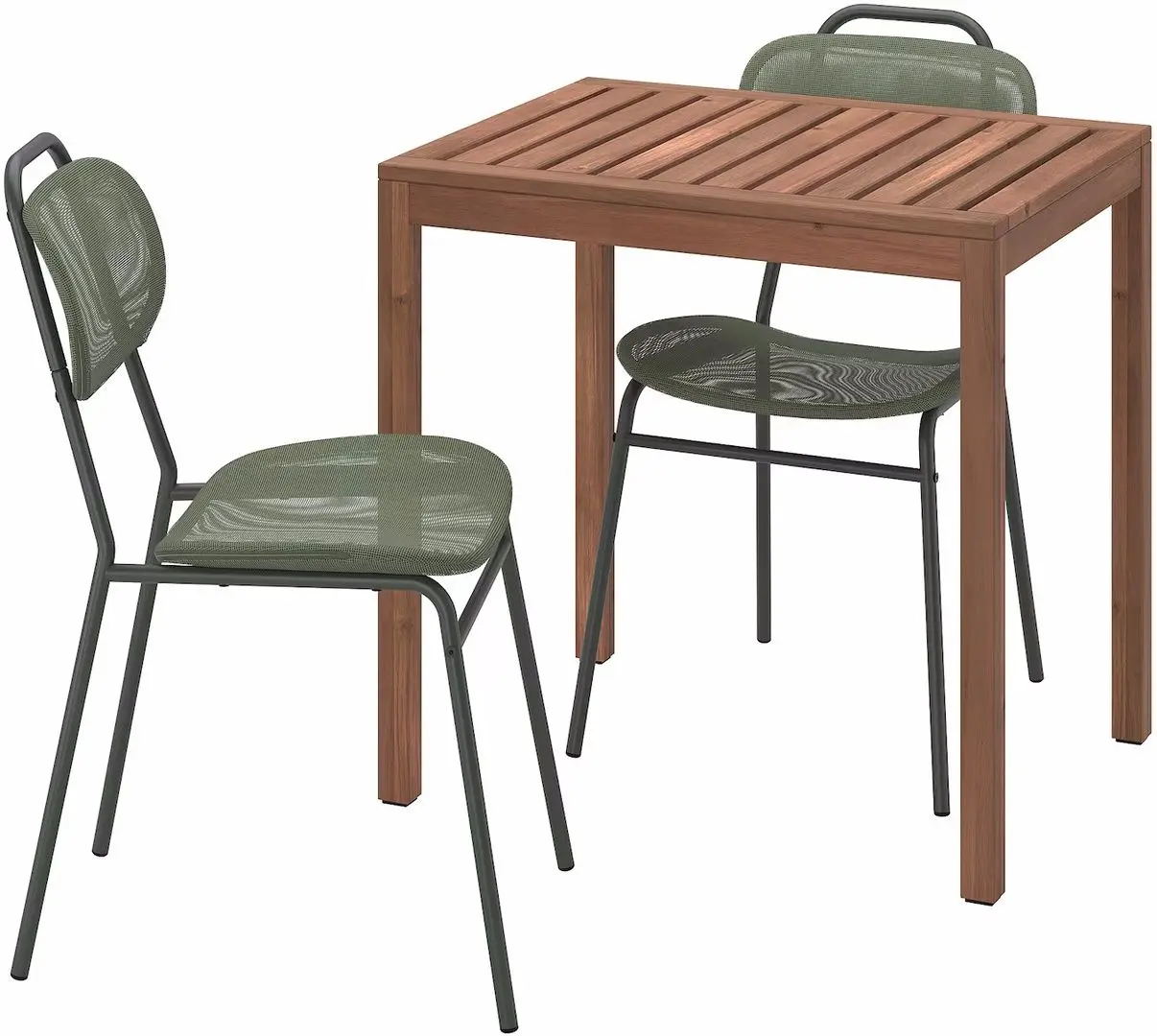 Set mobilier de gradina Ikea Nammaro/Ensholm 2 scaune 75cm (Maro Deschis/Verde)