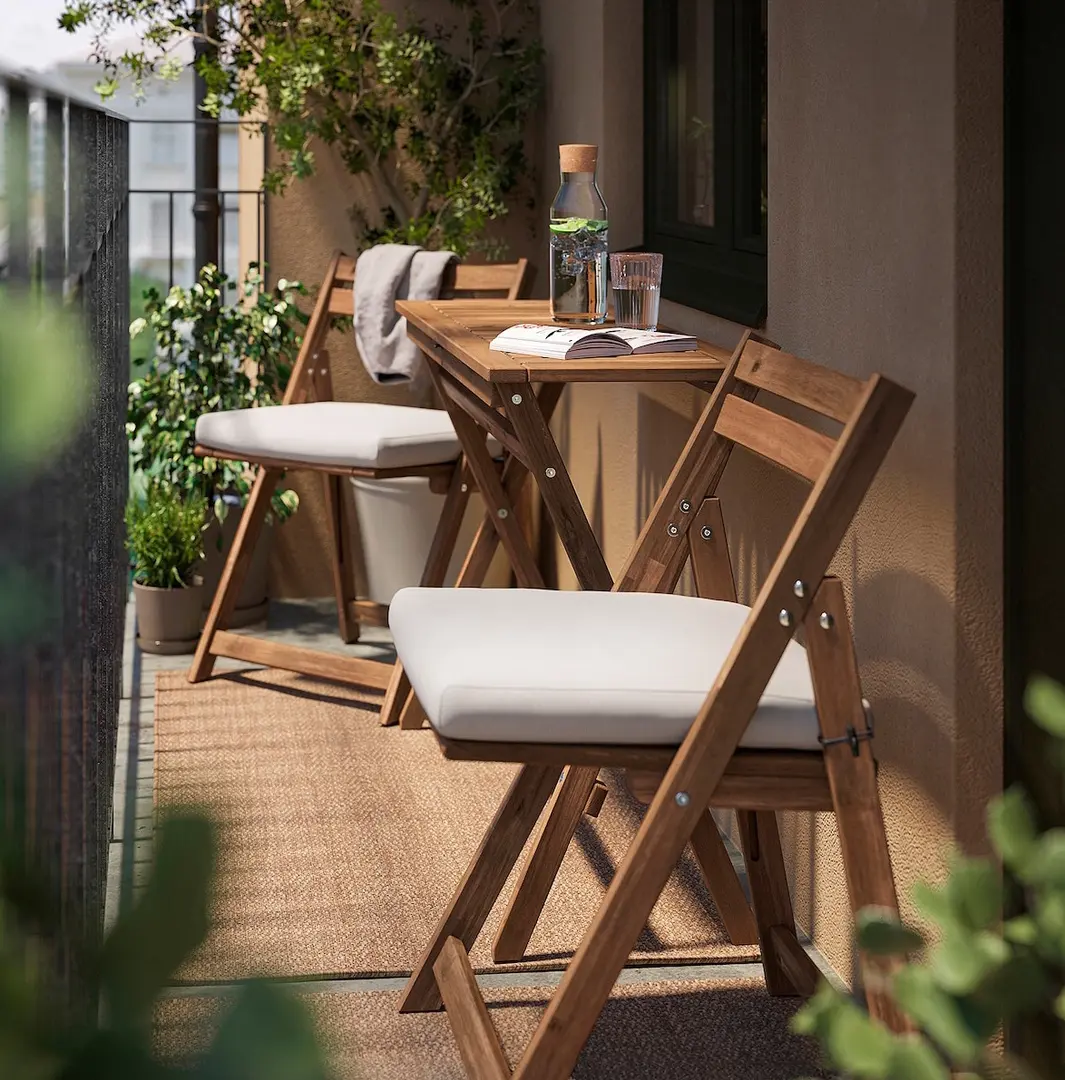 Комплект садовой мебели Ikea Nammaro/Froson/Duvholmen 108x37 (Светло-коричневый/Бежевый)