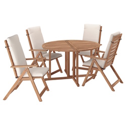 Set mobilier de gradina Ikea Nammaro/Froson/Duvholmen 130 (Maro deschis/Bej)