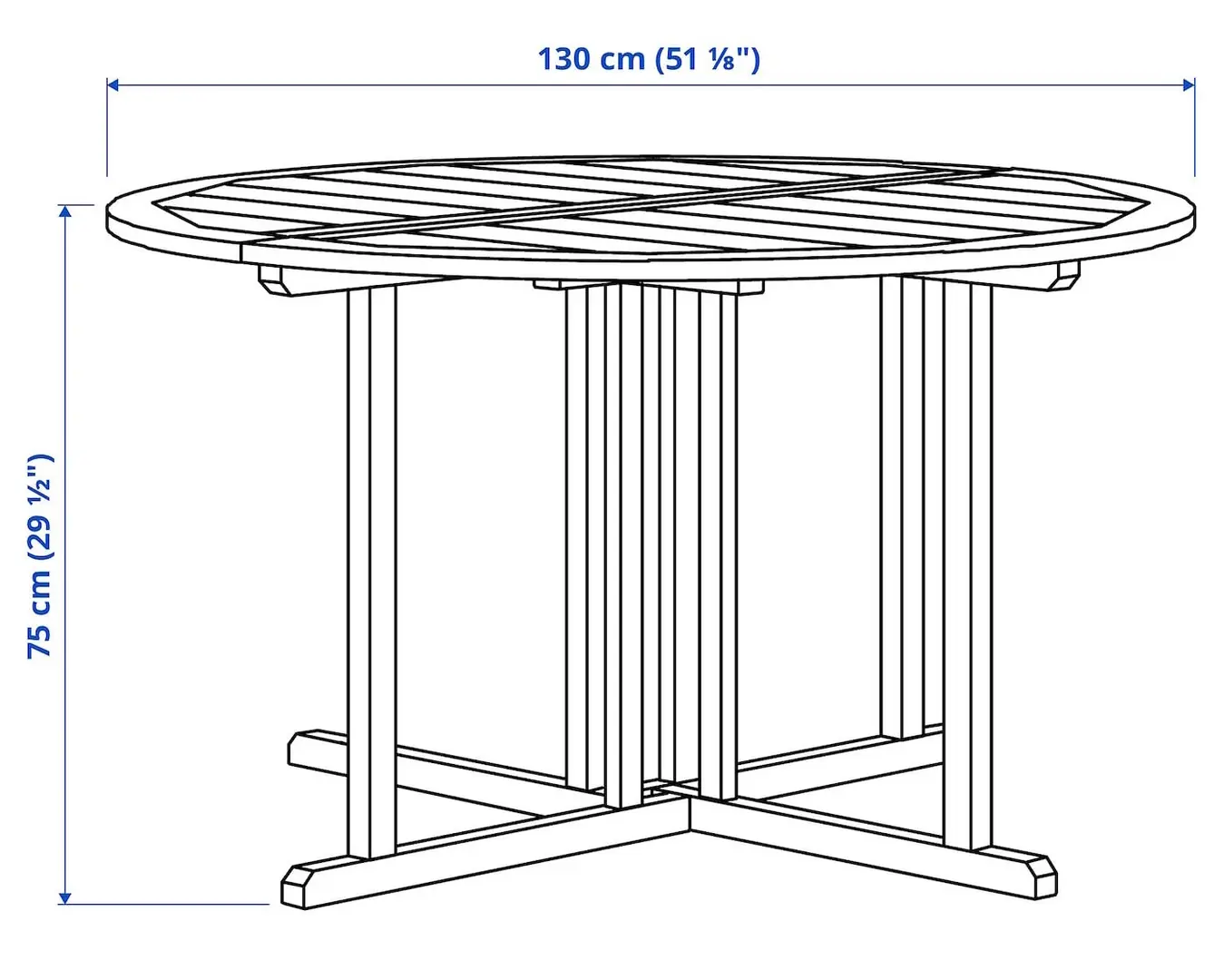 Set mobilier de gradina Ikea Nammaro/Froson/Duvholmen 130 (Maro deschis/Bej)