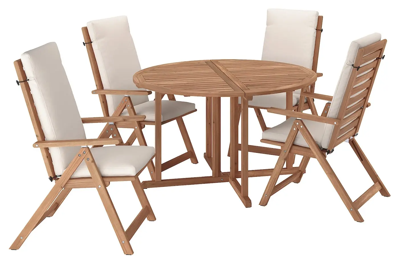 Set mobilier de gradina Ikea Nammaro/Froson/Duvholmen 130 (Maro deschis/Bej)