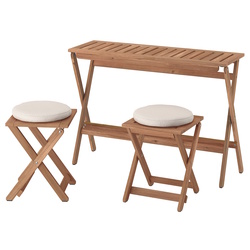 Set mobilier de gradina Ikea Nammaro/Froson/Duvholmen 2 taburete (Maro deschis/Bej)