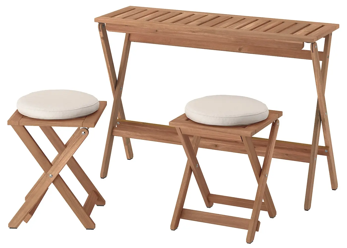 Set mobilier de gradina Ikea Nammaro/Froson/Duvholmen 2 taburete (Maro deschis/Bej)