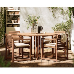 Комплект садовой мебели Ikea Nammaro/Froson/Duvholmen с подлокотниками 130 (Светло-коричневый/Бежевый) Thumb