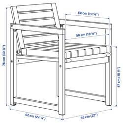 Комплект садовой мебели Ikea Nammaro/Froson/Duvholmen с подлокотниками 130 (Светло-коричневый/Бежевый) Thumb
