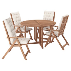 Set mobilier de gradina Ikea Nammaro/Kuddarna 130 (Maro deschis/Gri deschis-bej)