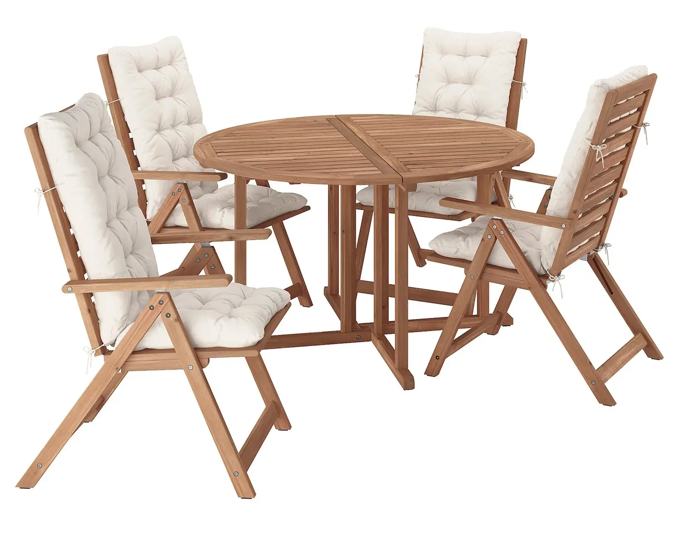 Set mobilier de gradina Ikea Nammaro/Kuddarna 130 (Maro deschis/Gri deschis-bej)