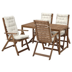 Set mobilier de gradina Ikea Nammaro/Kuddarna 140x75 (Maro deschis/Gri deschis-bej) Thumb