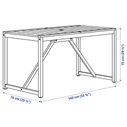 Set mobilier de gradina Ikea Nammaro/Kuddarna 140x75 (Maro deschis/Gri deschis-bej) Thumb