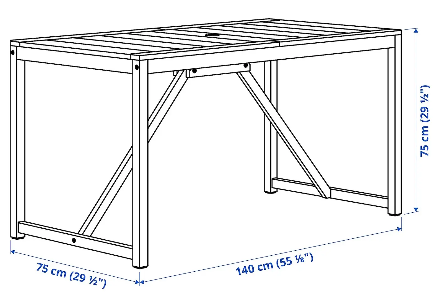 Set mobilier de gradina Ikea Nammaro/Kuddarna 140x75 (Maro deschis/Gri deschis-bej)