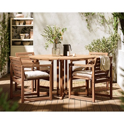 Set mobilier de gradina Ikea Nammaro/Kuddarna cu brate 130 (Maro deschis/Gri deschis-bej) Thumb