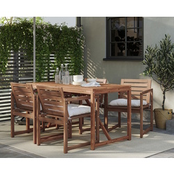 Set mobilier de gradina Ikea Nammaro/Kuddarna cu brate 140x75 (Maro deschis/Gri deschis-bej)