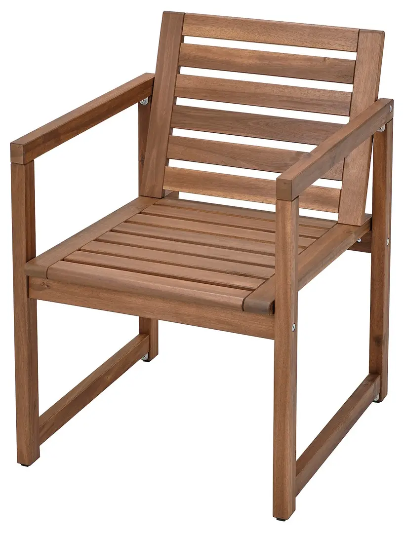 Set mobilier de gradina Ikea Nammaro/Kuddarna cu brate 140x75 (Maro deschis/Gri deschis-bej)