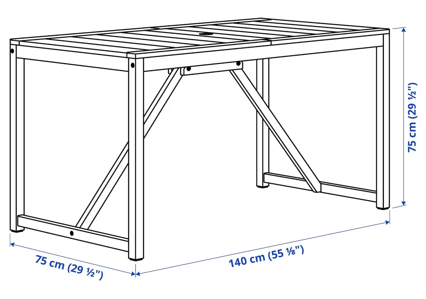 Set mobilier de gradina Ikea Nammaro/Kuddarna cu brate 140x75 (Maro deschis/Gri deschis-bej)