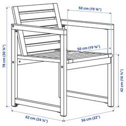 Set mobilier de gradina Ikea Nammaro/Kuddarna cu brate 140x75 (Maro deschis/Gri deschis-bej) Thumb