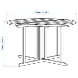 Set mobilier de gradina Ikea Nammaro cu brate 130 (Maro deschis) Thumb