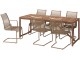 Set mobilier de gradina Ikea Nammaro/Vasman 6 scaune/cu cotiere 200cm (Maro Deschis/Maro)