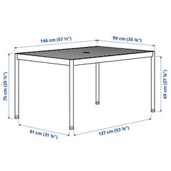 Set mobilier de gradina Ikea Segeron/Froson/Duvholmen 1+6+brate 147cm (Alb/Bej) Thumb