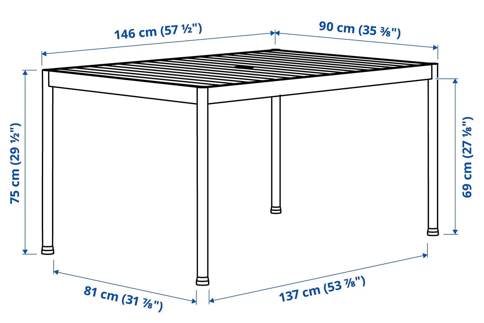 Set mobilier de gradina Ikea Segeron/Froson/Duvholmen 1+6+brate 147cm (Alb/Bej)