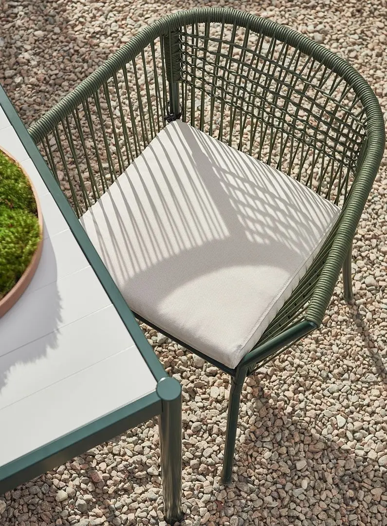 Set mobilier de gradina Ikea Segeron/Froson/Duvholmen 1+6+brate 147cm (Verde inchis/Bej)