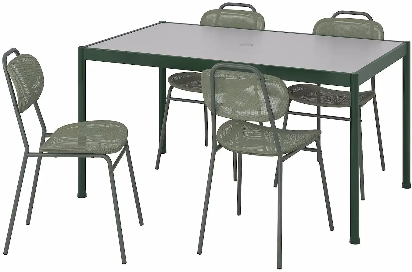 Set mobilier de gradina Ikea Segeron/Ensholm 91x147 Verde Inchis/Gri/Verde (1+4)