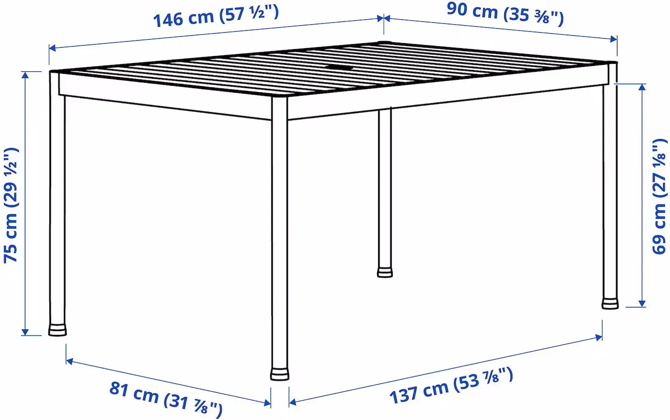 Set mobilier de gradina Ikea Segeron/Ensholm 91x147 Verde Inchis/Gri/Verde (1+4)