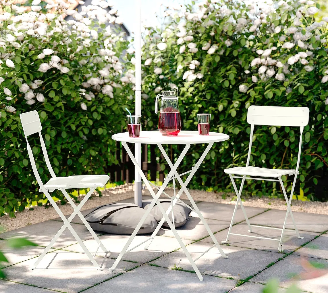 Set mobilier de gradina Ikea Sundso 2 scaune/pliante 65 (Alb murdar)