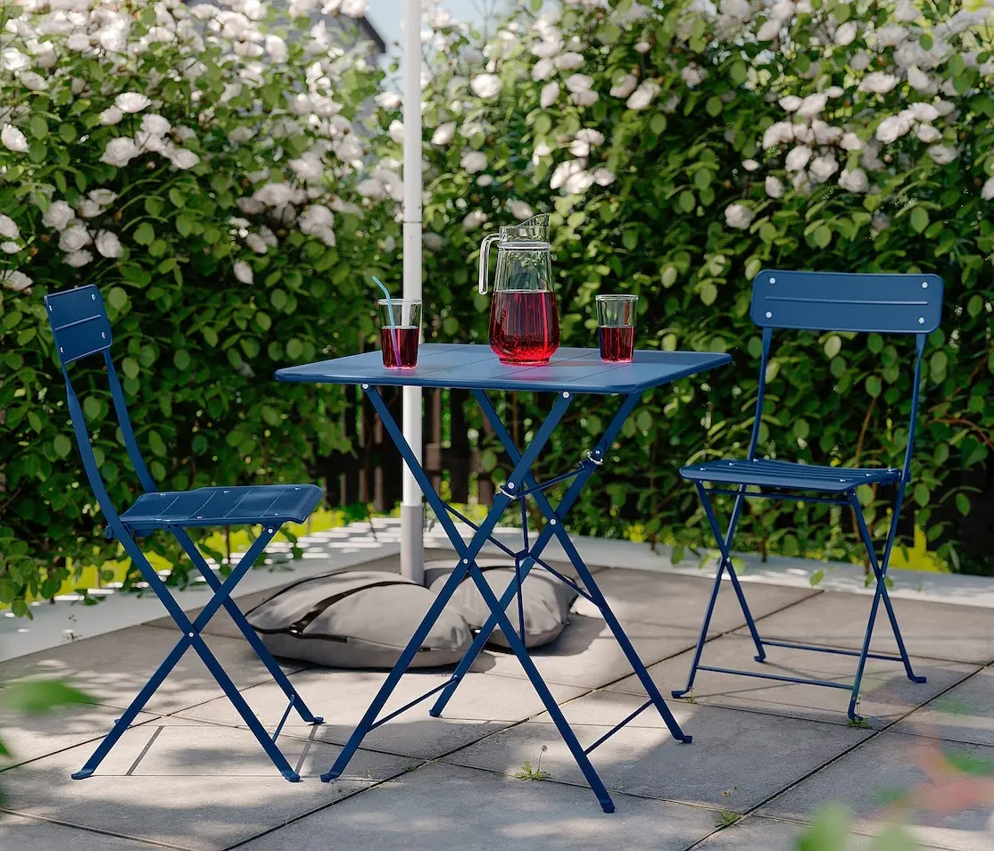 Комплект садовой мебели Ikea Sundso 2 стула/складные 65x65 (Темно-синий) - 6