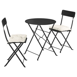 Set mobilier de gradina Ikea Sundso/Kuddarna 2 scaune/pliante 65 (Antracit/Gri deschis-bej)