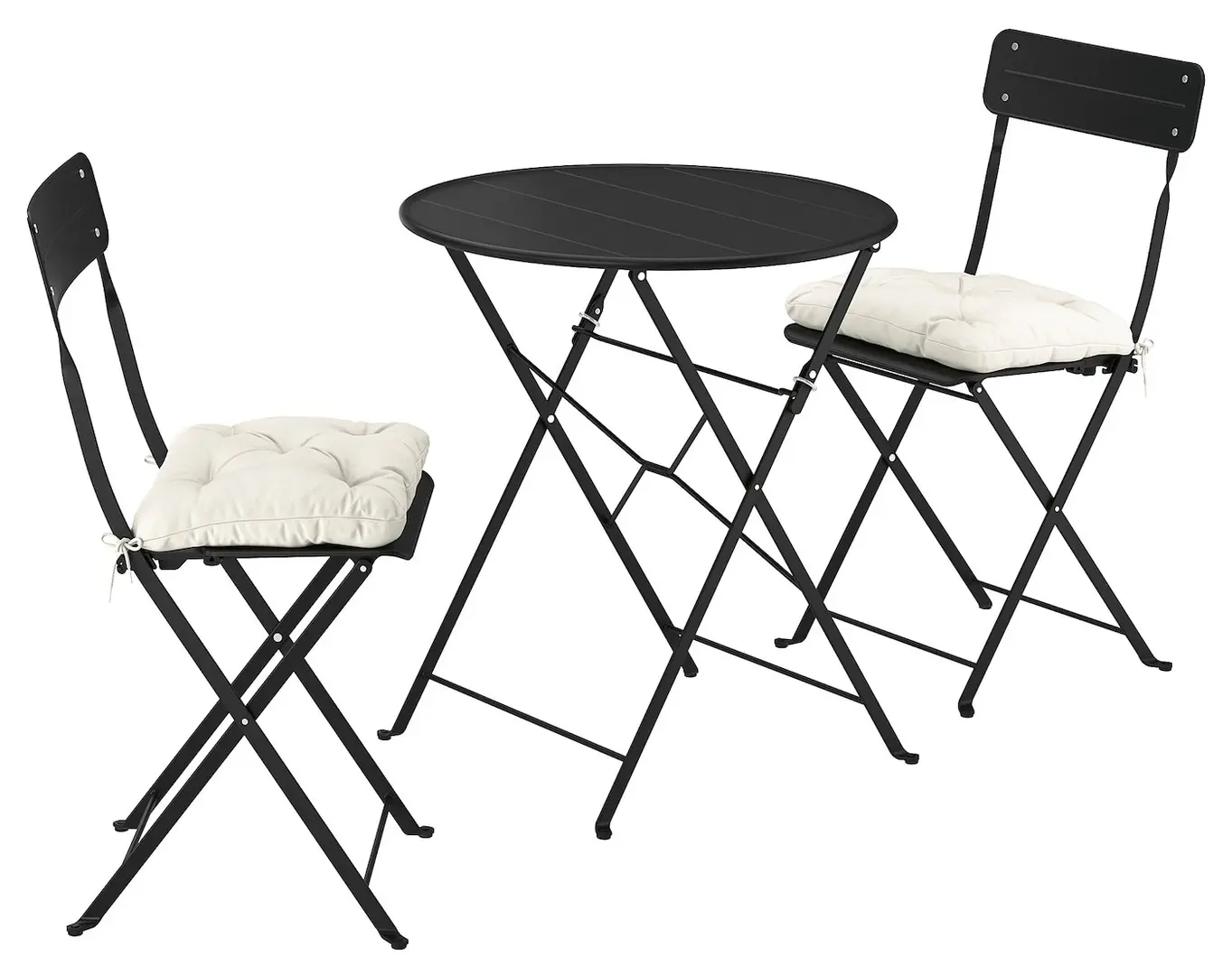 Set mobilier de gradina Ikea Sundso/Kuddarna 2 scaune/pliante 65 (Antracit/Gri deschis-bej)