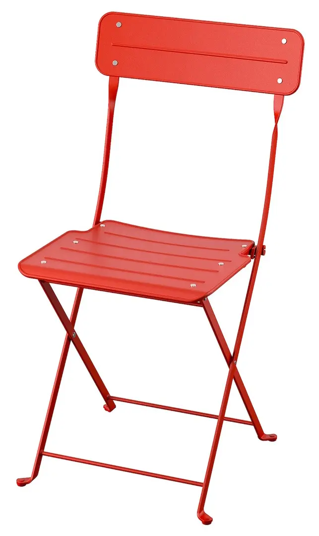 Set mobilier de gradina Ikea Sundso/Kuddarna 2 scaune/pliante 65x65 (Rosu deschis/Gri deschis-bej) - 3