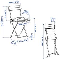 Set mobilier de gradina Ikea Sundso/Kuddarna 2 scaune/pliante 65x65 (Rosu deschis/Gri deschis-bej) Thumb
