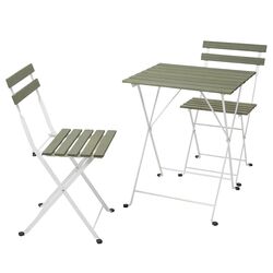 Set mobilier de gradina Ikea Tarno 2 scaune (Alb/Verde)