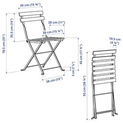 Set mobilier de gradina Ikea Tarno 2 scaune pliante (Negru/Maro Deschis Vopsit/Froson/Duvholmen Gri Inchis) Thumb