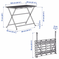 Set mobilier de gradina Ikea Tarno/Kuddarna 100x54 (Maro deschis/Gri deschis-bej) Thumb