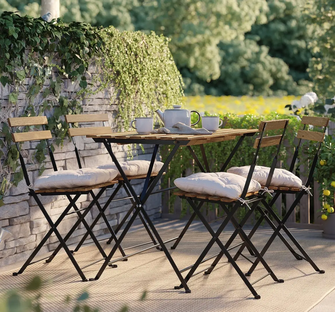 Set mobilier de gradina Ikea Tarno/Kuddarna 100x54 (Maro deschis/Gri deschis-bej)