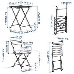 Set mobilier de gradina Ikea Tarno/Kuddarna 55x54 (Alb/Verde/Gri deschis-bej) Thumb