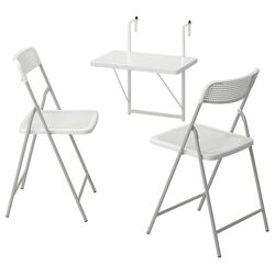 Set mobilier de gradina Ikea Torparo 2 scaune pliante 50cm (Alb/Gri)